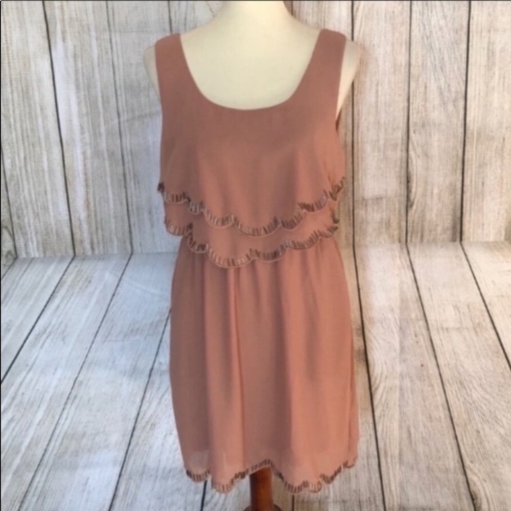 Gianni Bin scallop hem dress with pockets